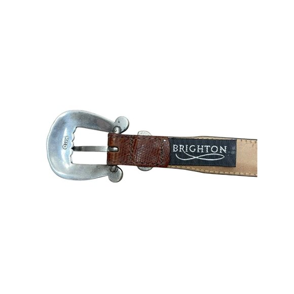Brighton Vintage Belt Leather Silver Metal Accents 1996 Size Small